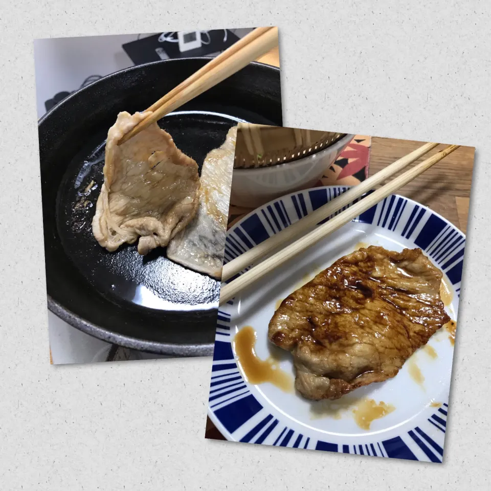 Snapdishの料理写真:薄切り豚ロース肉の味噌麹漬け|morimi32さん