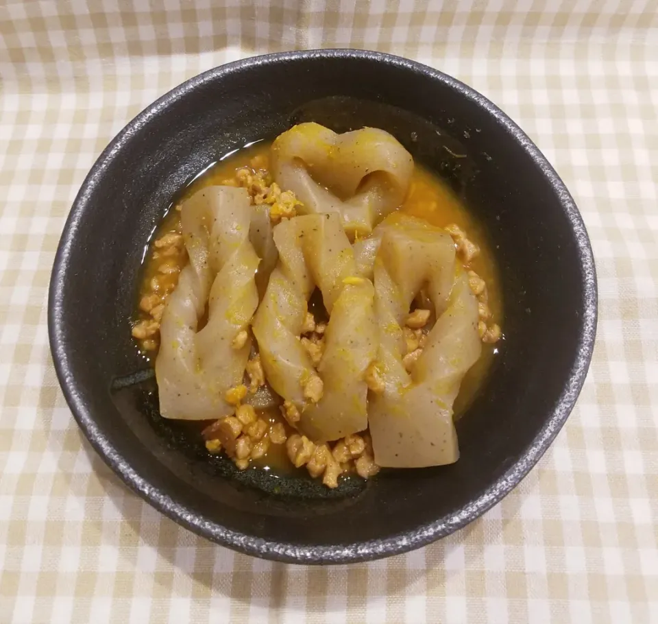 こんにゃくの甘辛煮～大豆の肉そぼろ煮と一緒に～|ポロポロさん