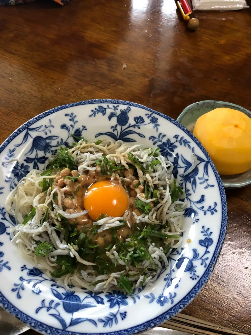 納豆素麺　秋でも美味し🎶|さんだーさん