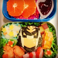 Snapdishの料理写真:月1保育園お弁当〜今日のリクエストは【アースグランナー:カケル】|おがこさん