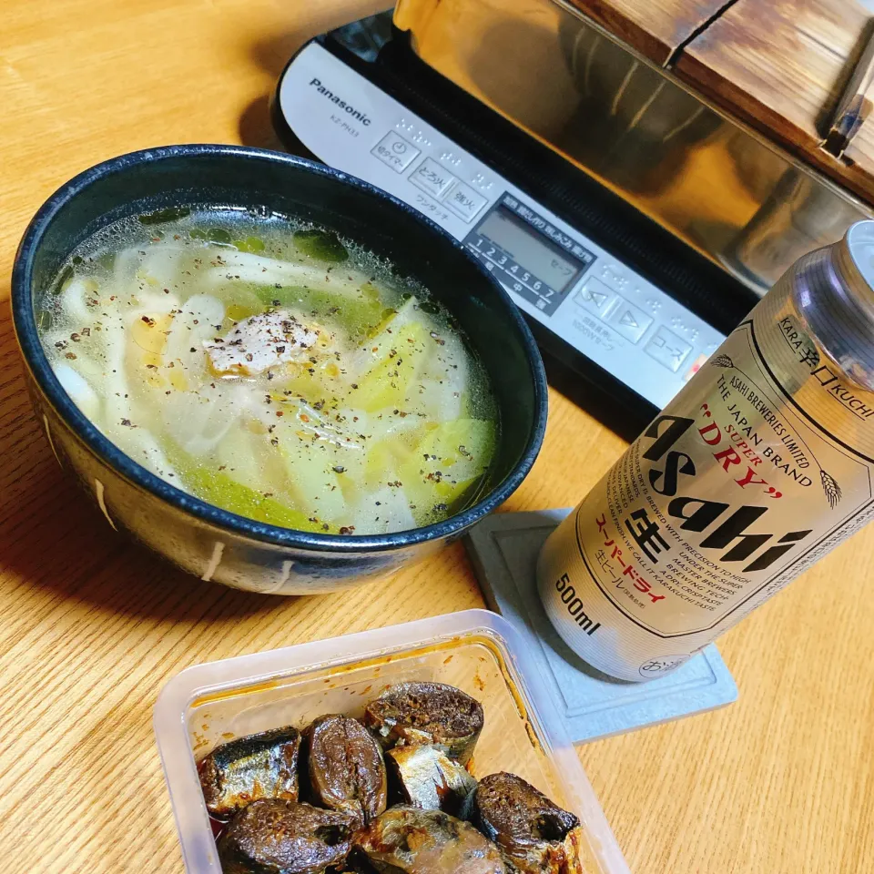 おでん🍢
鶏ネギ塩うどん
さんまの佃煮|naoさん