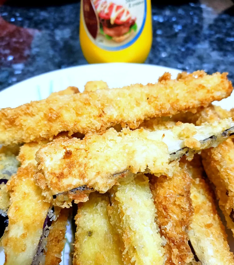 Deep fried eggplants 🍆using egg+mustard batter & panko breadcrumbs|Fatmamaさん