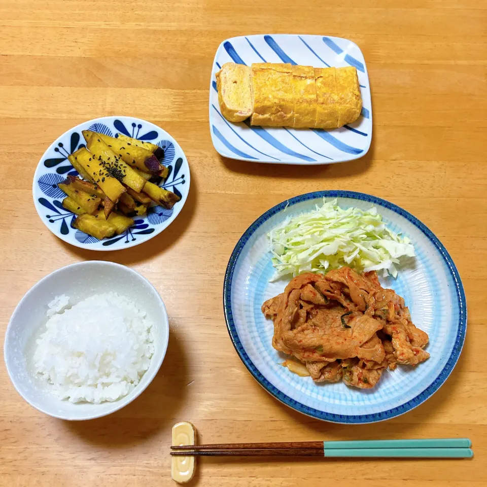 豚キムチとさつまいものバター醤油味|ちゃみこさん