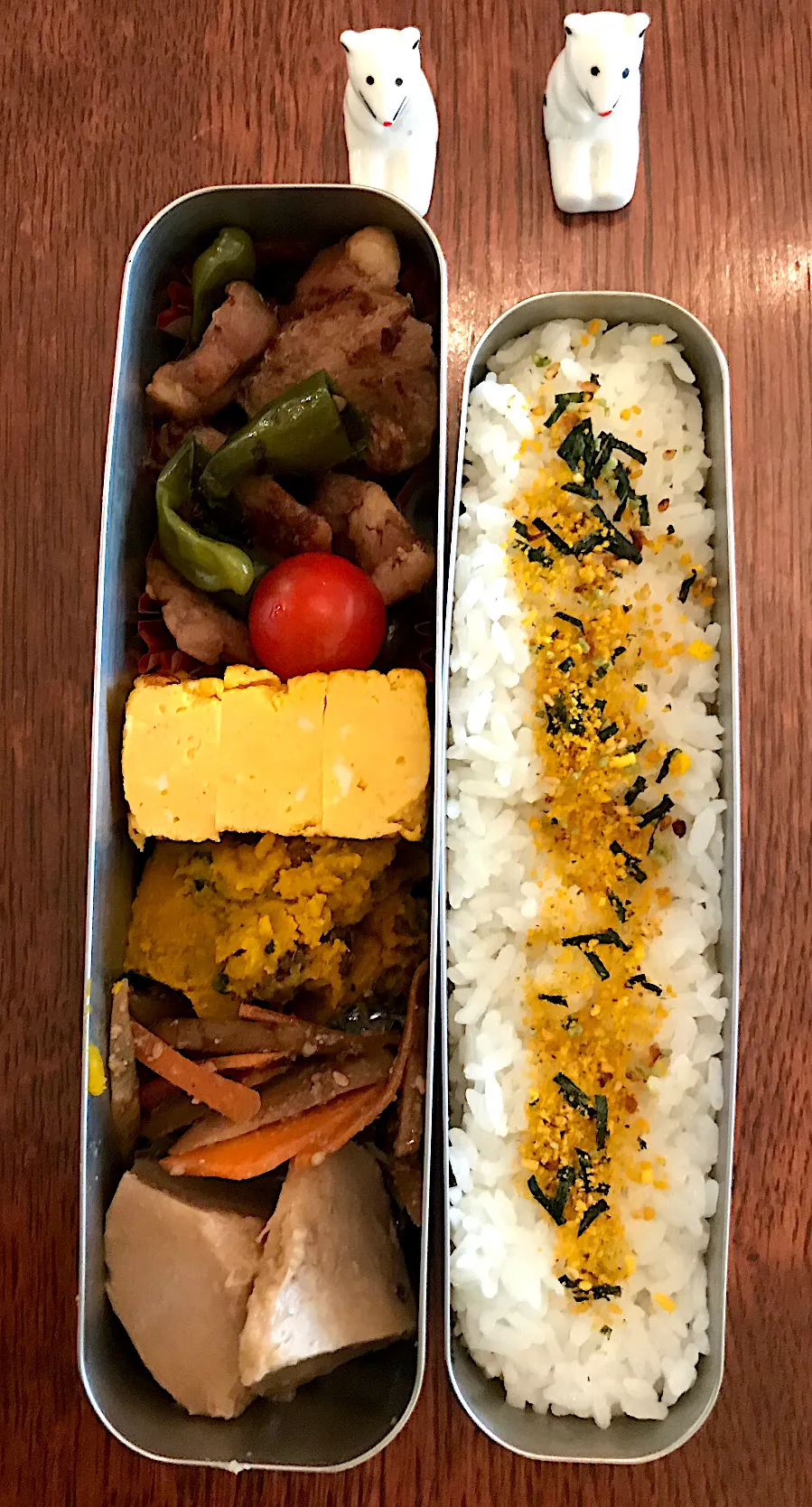 Snapdishの料理写真:ランチ #お弁当  #お弁当記録 #豚肉とししとうの生姜焼き|小松菜さん