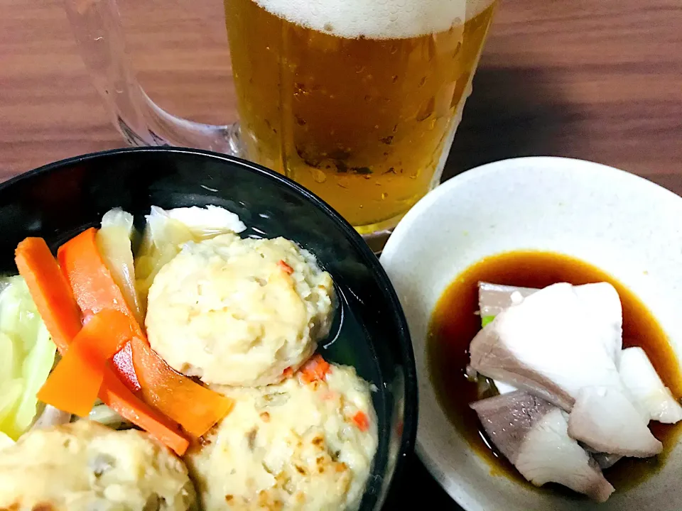 Snapdishの料理写真:つみれ汁　　ポン酢鰤しゃぶ|akihuyuさん