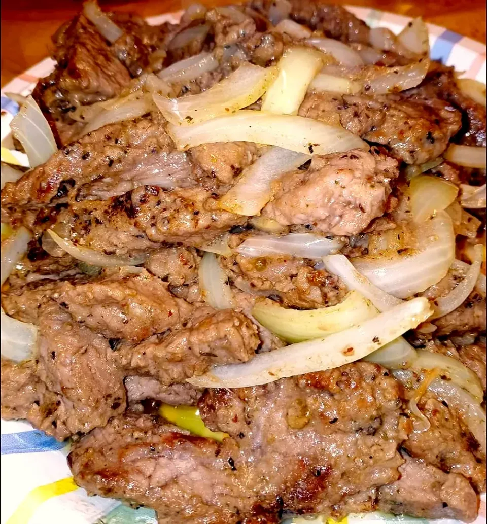 sauteed fajita steak with sauteed onions|Gaines Ashleyさん