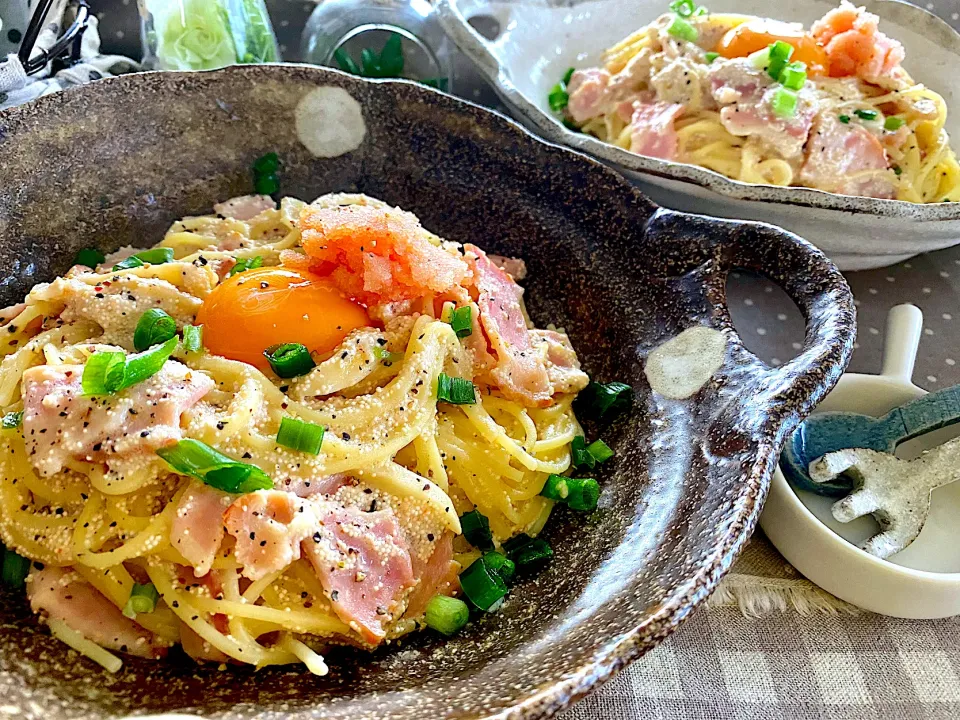 豆乳明太子カルボナーラ🍝|がぁがさん