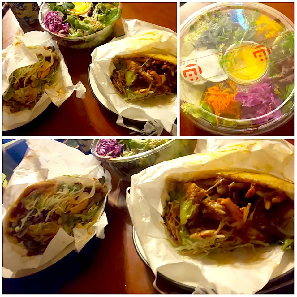 Midnight  meals🌝大盛spicy Hot kebab&お野菜たっぷりｻﾗﾀﾞ|🌈Ami🍻さん