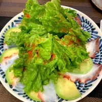 Snapdishの料理写真:タコ🐙とアボカド🥑のサラダ|のりーたさん