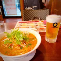 Snapdishの料理写真:さっきいただいたトムヤムクンラーメン|こんぺいちゃんさん