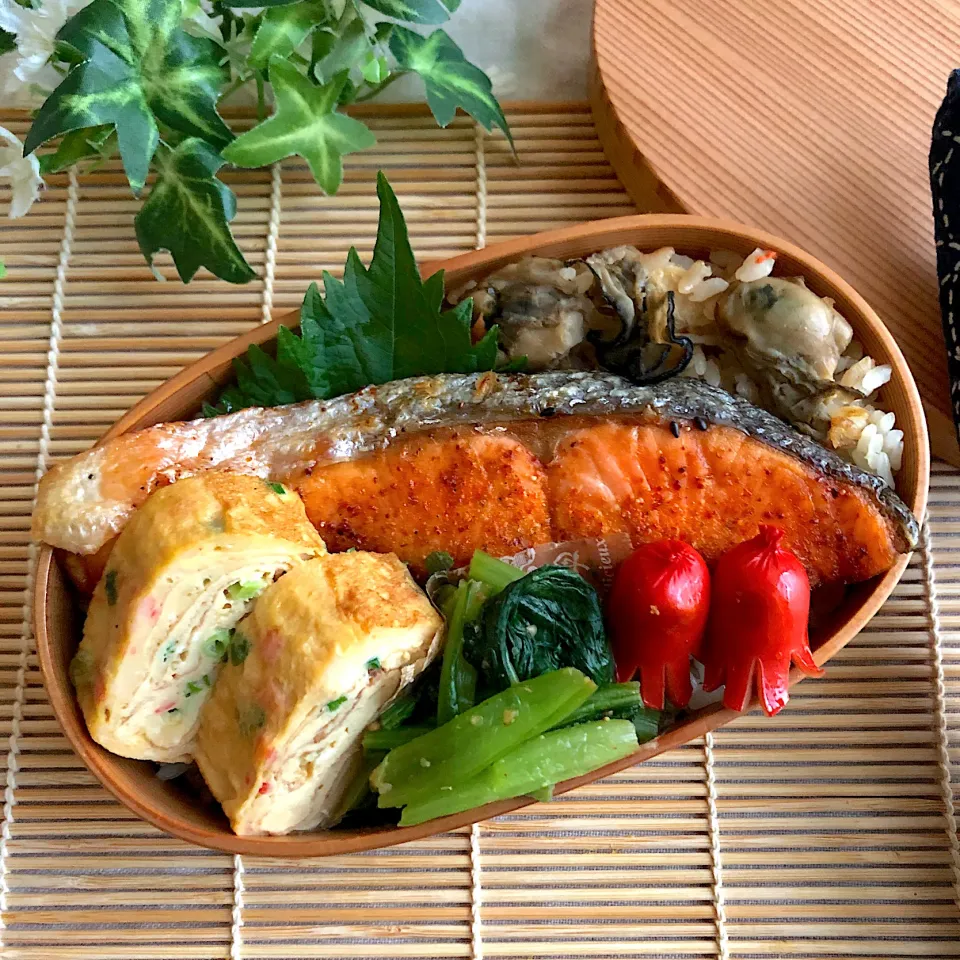 牡蠣の炊き込みご飯弁当|あここさん