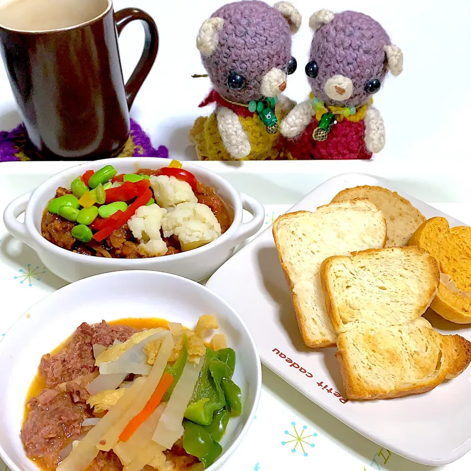 Snapdishの料理写真:朝ごぱん（╹◡╹）|chagashiさん