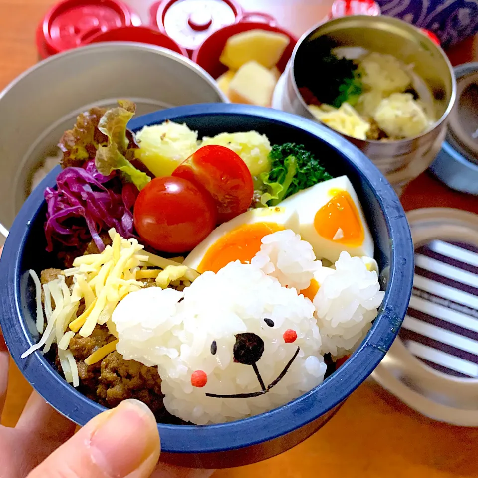 Snapdishの料理写真:なすのドライカレー弁当|てんさん