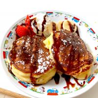 朝からパンケーキ。