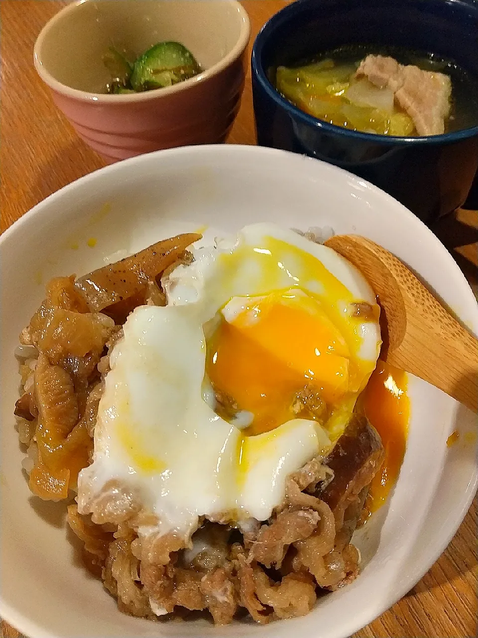 Snapdishの料理写真:懐かしの牛丼と料理酒汁|まきごろうさん