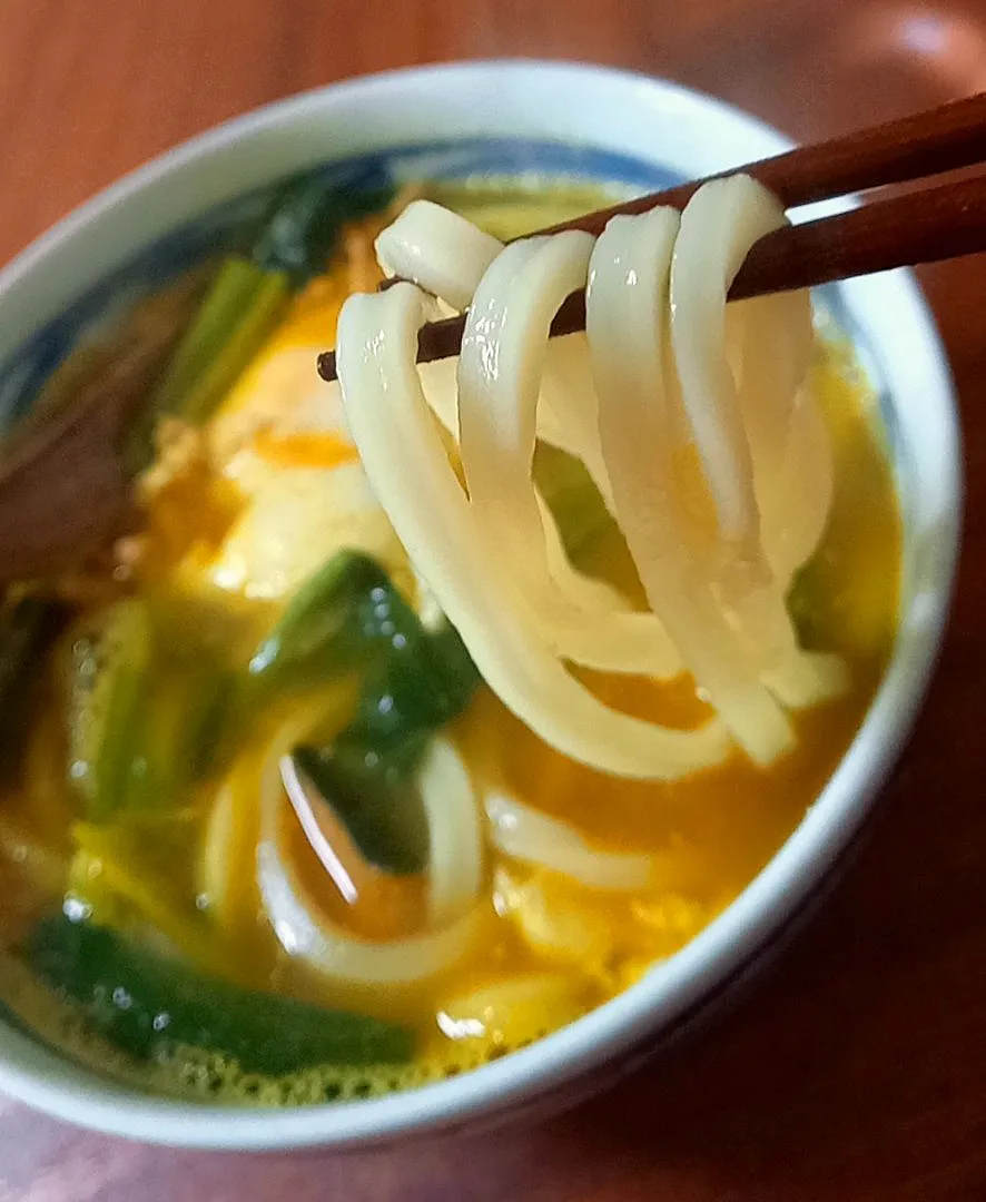 かぼちゃと小松菜のｶﾚｰうどん|まりおさん