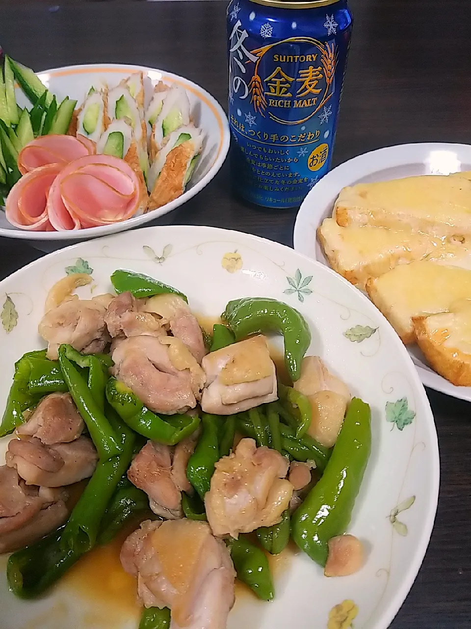 ①鶏ももとししとうの甘辛炒め
②厚揚げ明太マヨチーズ焼き
③ちくわキュウリ|まいこさん