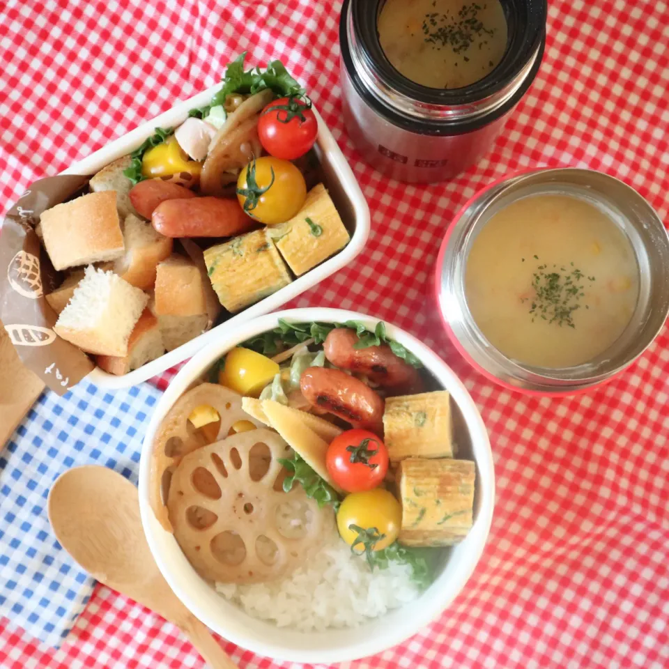 中学生男子年子弁当🍱あったかシチュー弁当|なかじー。さん