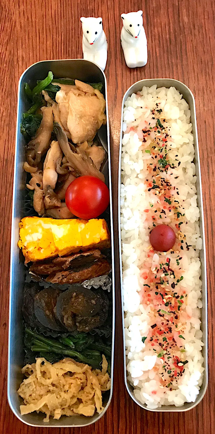 Snapdishの料理写真:ランチ #お弁当記録  #お弁当 #鶏むね肉の麺つゆマヨ|小松菜さん