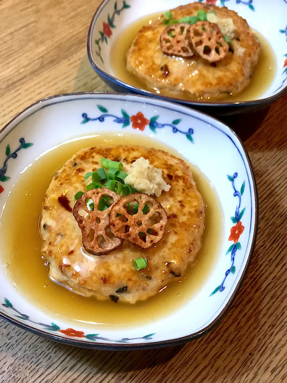 鷄バーグのグズ餡掛け|tomopiさん