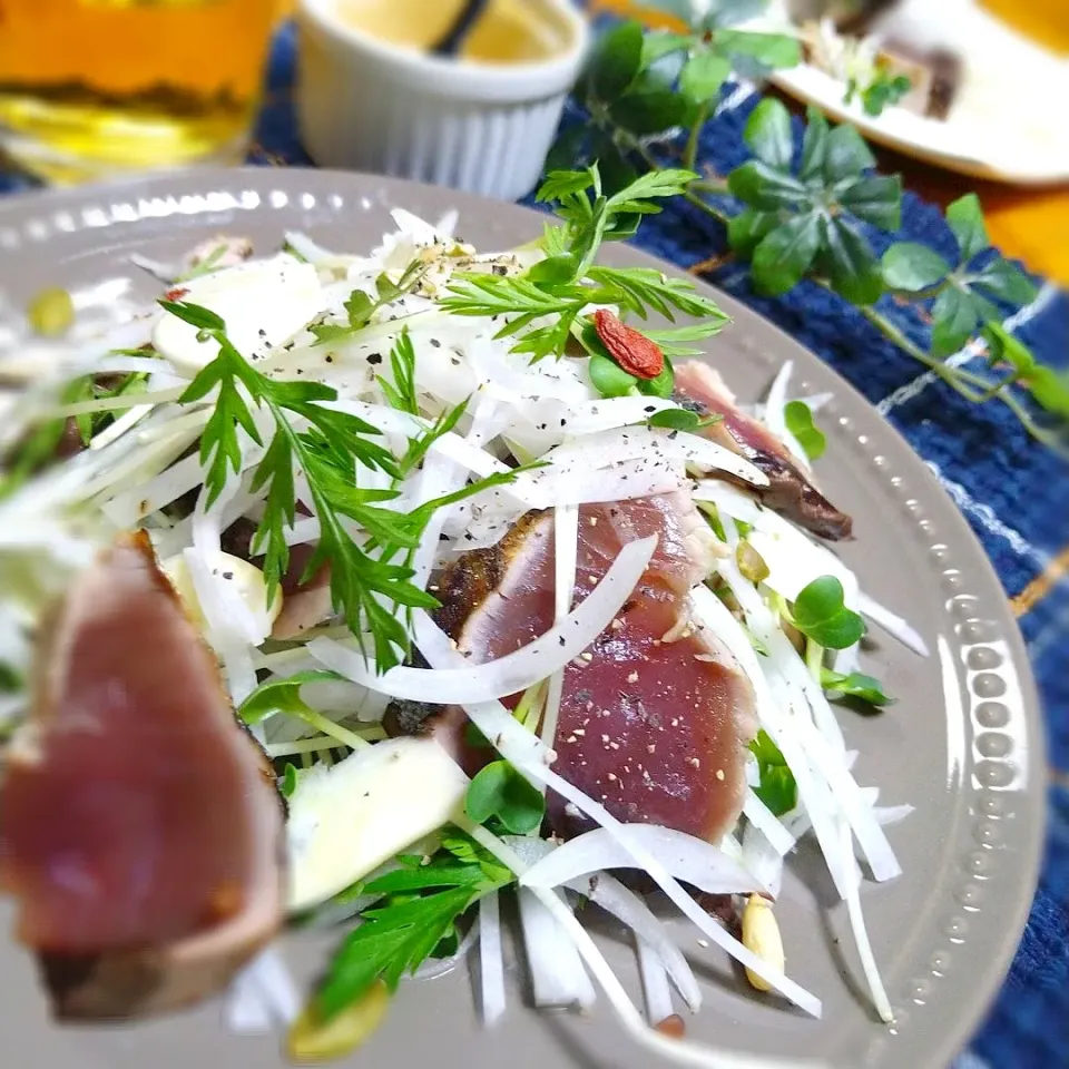 鰹のたたきサラダ仕立て♫|とまと🍅さん