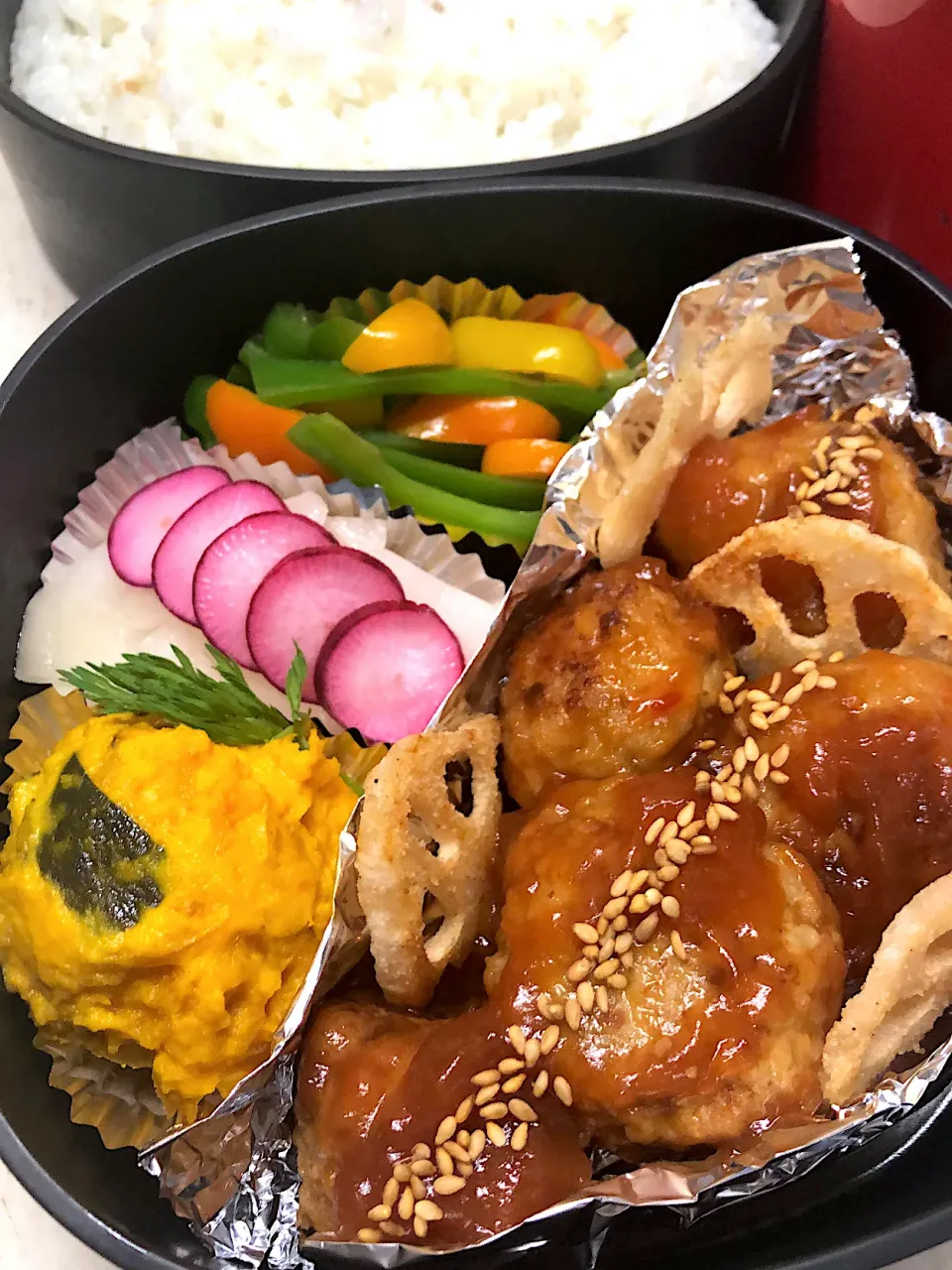 肉団子の甘酢あんかけ弁当|teteさん