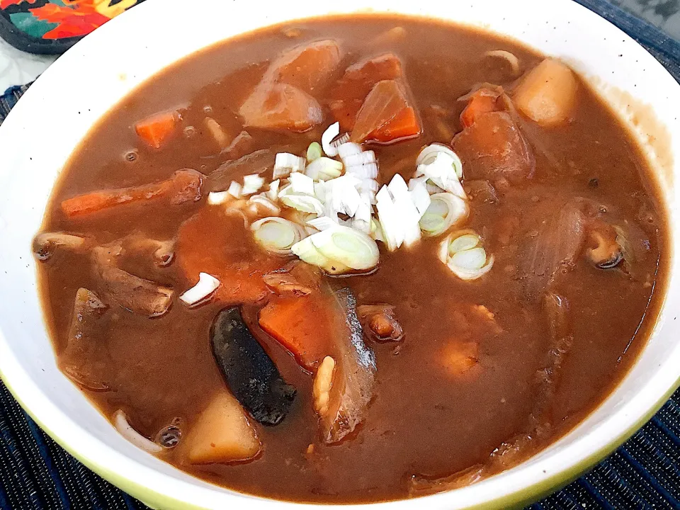 カレーの残りでカレー蕎麦😋|アライさんさん