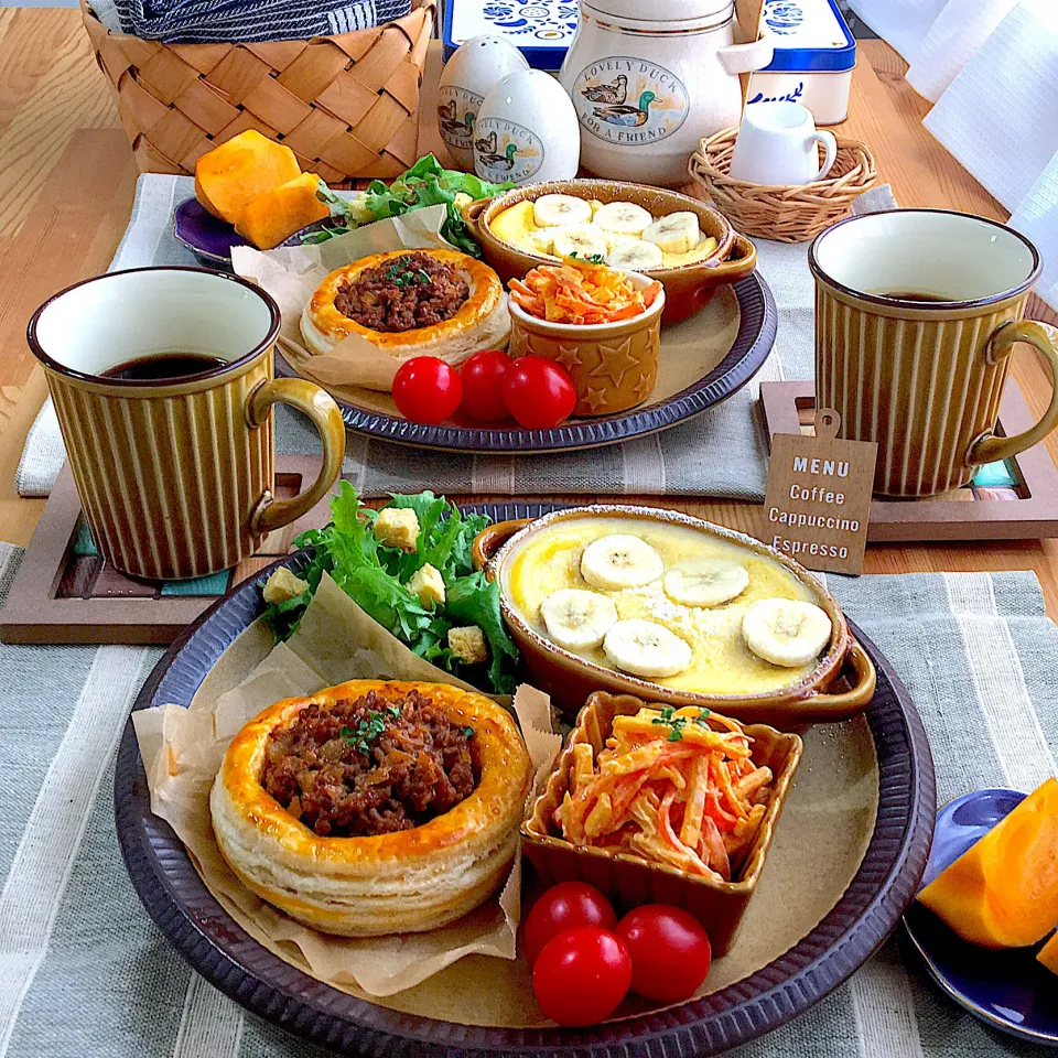 簡単ミートパイで娘と2人のおうちランチ🍽|mou mouさん