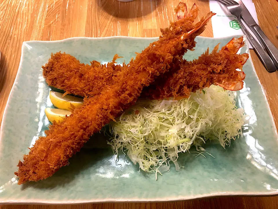 Snapdishの料理写真:とんかつ庄内のジャンボえびフライ🍤|kudoさん