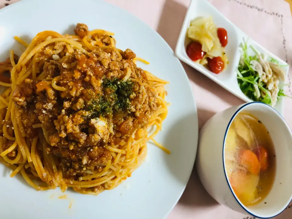 Snapdishの料理写真:【ひき肉祭り終了】ボロネーゼ　菊芋|飛鳥さん