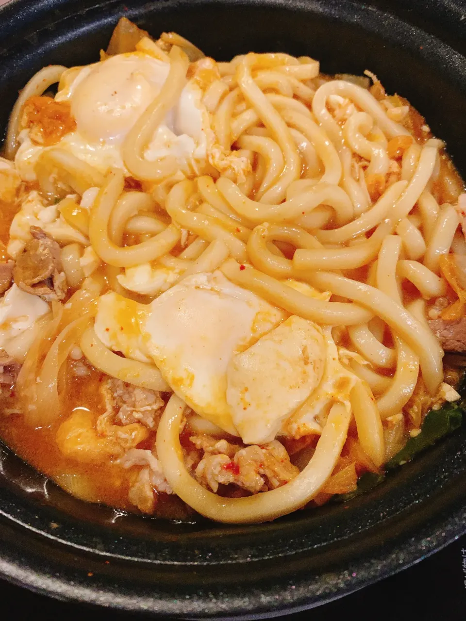 今夜はスンドゥブスープでうどん|Satokoさん