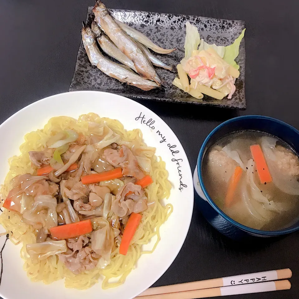 あんかけ焼きそば定食|おいもさん