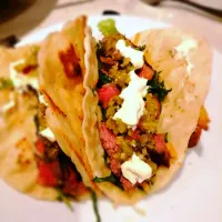 Dexter beef steak taco with green tomato and jalapeño relish and coriander slaw.|Gさん