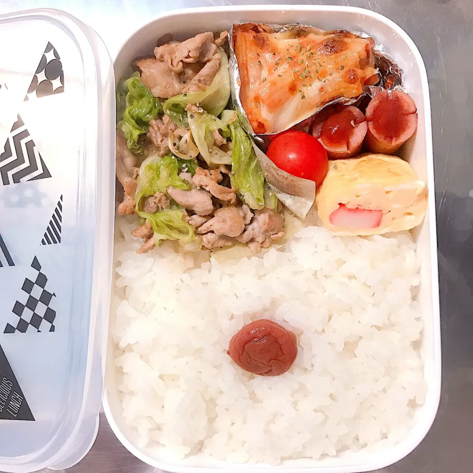 豚肉とレタスの醤油炒め弁当|おいもさん