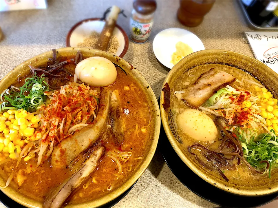 『味噌の達人』さんで　辛味噌ラーメンと大道ラーメン|じゅんさんさん