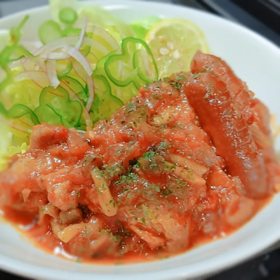 鶏もも肉のトマトソース煮込み～♪♪|砂糖味屋キッチンさん