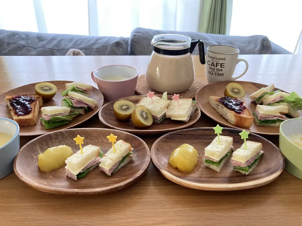 Snapdishの料理写真:＊サンドイッチ朝食🥪＊|＊抹茶＊さん