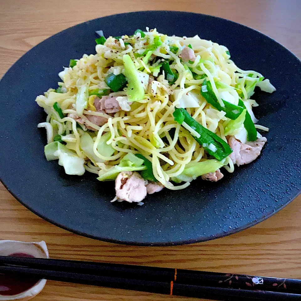 ネギ塩焼きそば|ツインうさぎさん