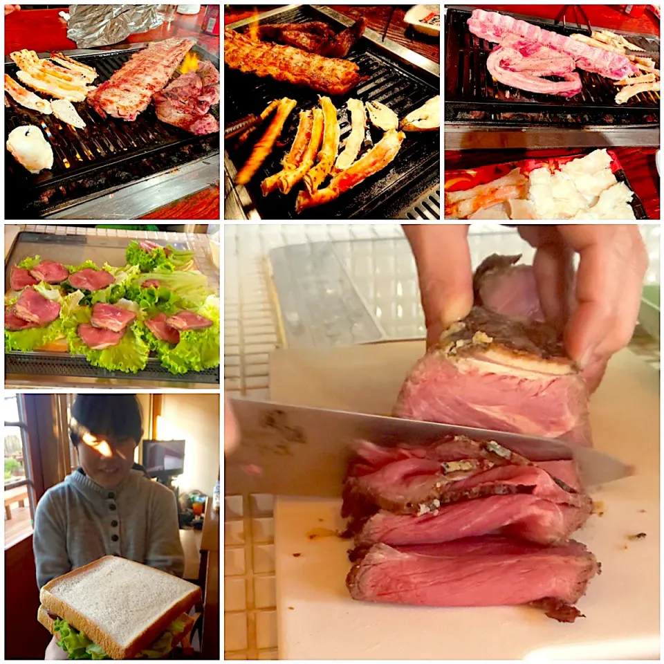 BBQ🔥焼けるだけ焼いておつまみに🥂Sunday  morning🥪寝かせたﾛｰｽﾄﾋﾞｰﾌｻﾝﾄﾞｳｨｯﾁ|🌈Ami🍻さん