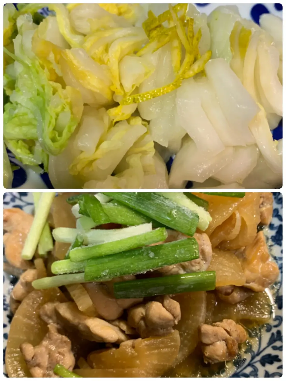 Snapdishの料理写真:白菜を漬けました。鶏肉と大根の煮物|レモンさん