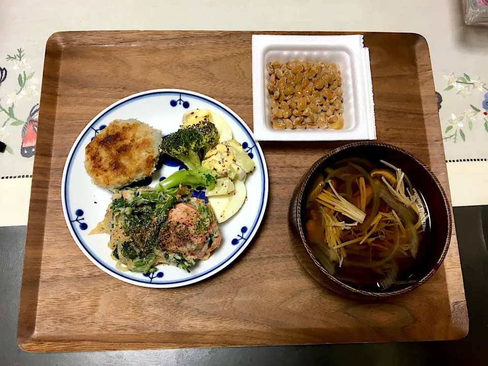 鮭とほうれん草の豆乳クリーム煮のご飯|みよさん