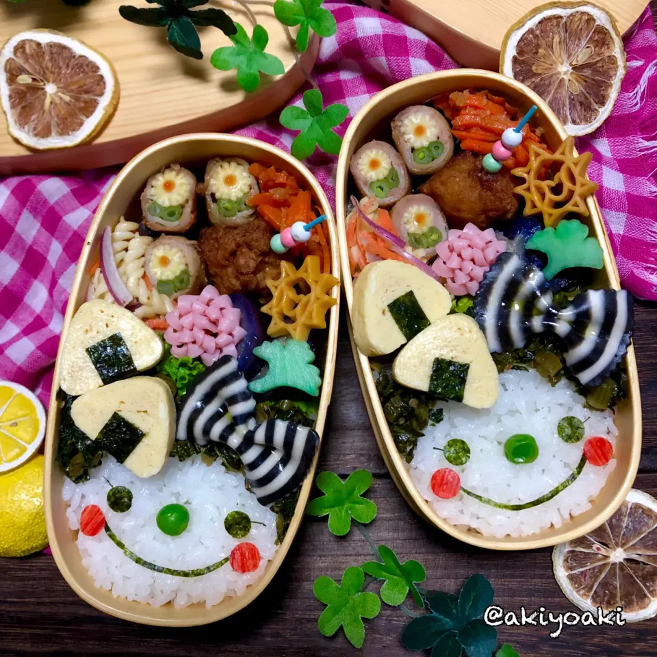 菜飯のリボンアフロガールちゃん弁当|Akiyoෆ¨̮⑅さん