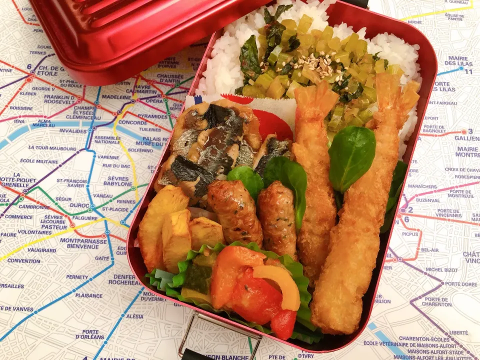 高校生弁当　11-40 いわし蒲焼きとセロリふりかけ弁当|mashaさん