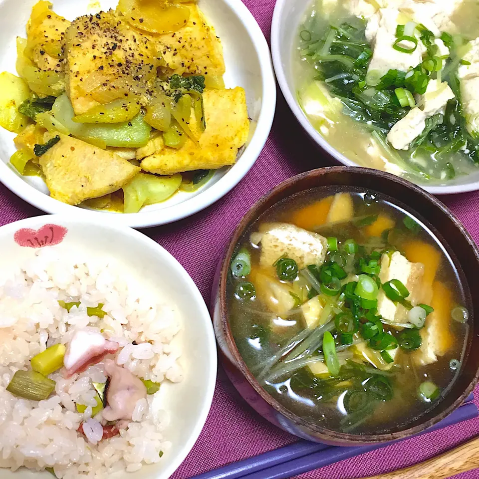 鶏肉と青梗菜のカレー炒め|トッチーさん