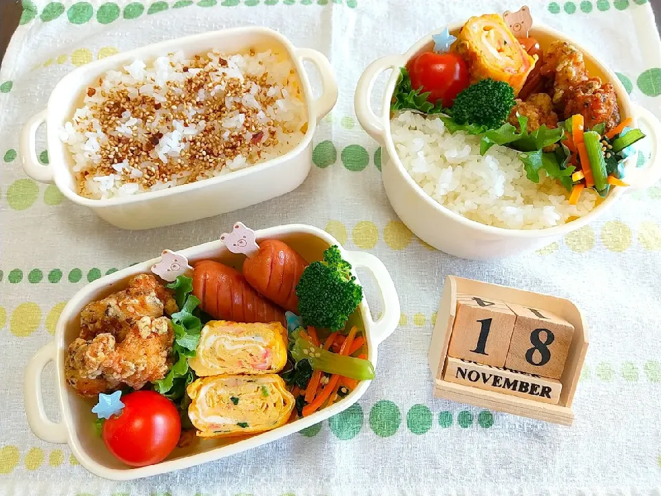 Snapdishの料理写真:🍱今日の息子達のお弁当|tomoさん