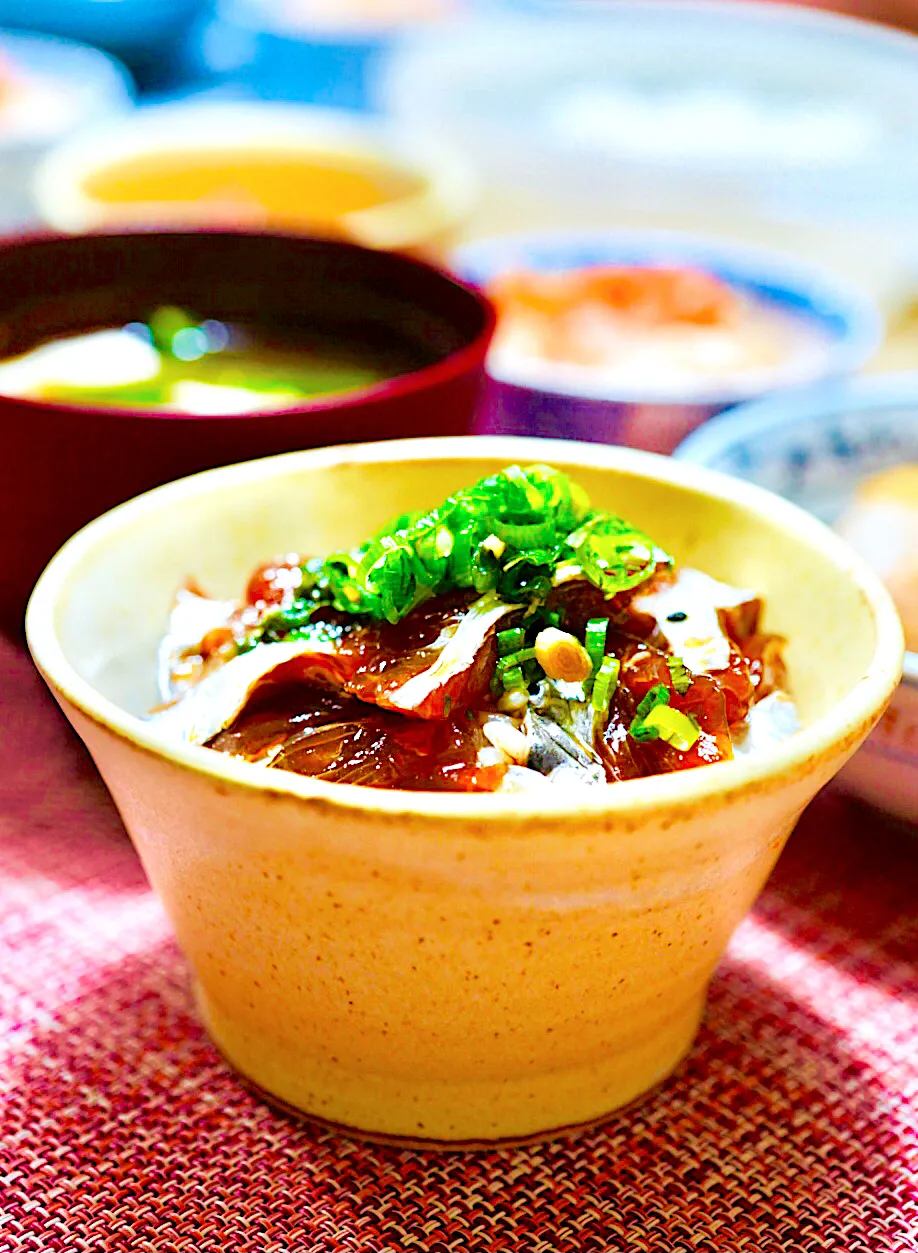 Snapdishの料理写真:太刀魚の琉球丼✨✨✨ちょっと漬け過ぎちゃったかな。(=´∀｀)|イチロッタさん