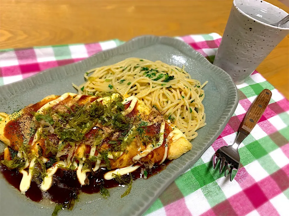 今日の夜は和風パスタと納豆オムレツ☆|あやさん