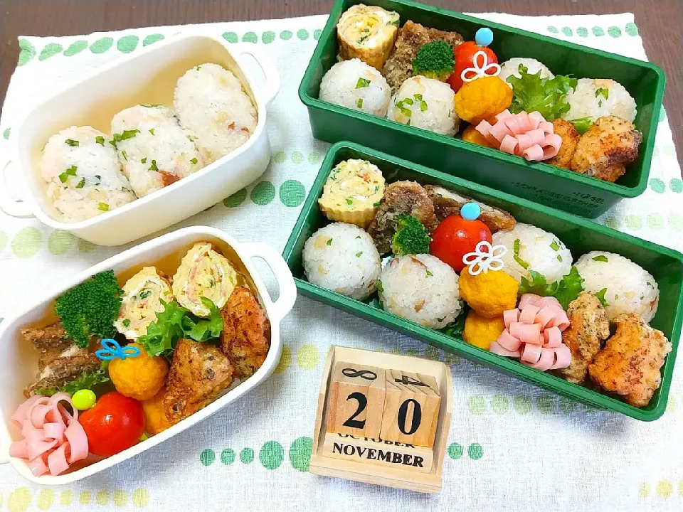 Snapdishの料理写真:🍱今日の息子達のお弁当&自分弁当|tomoさん