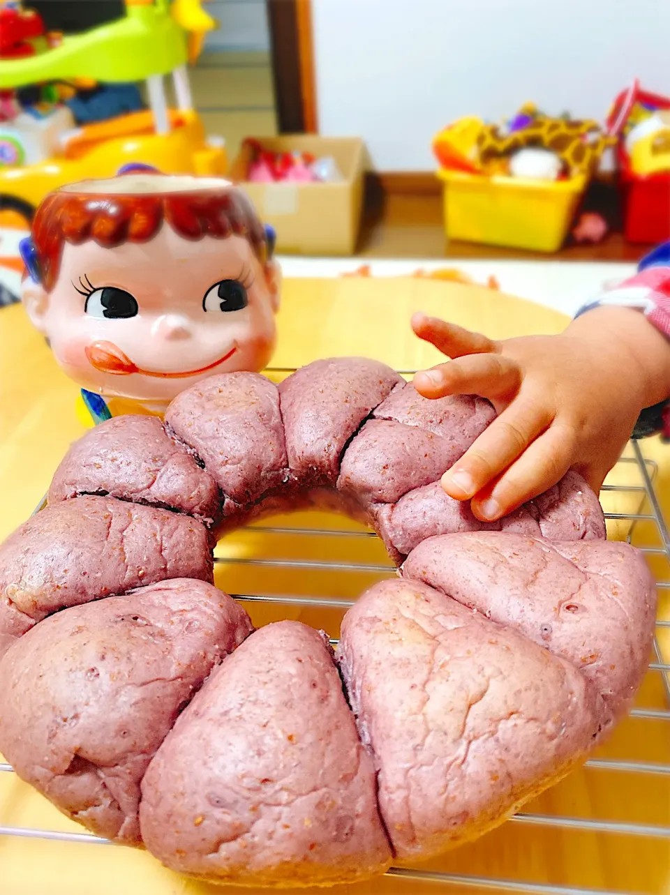 食物繊維たっぷり♡紫芋と全粒粉のふわふわちぎりパン。|ぽき。さん