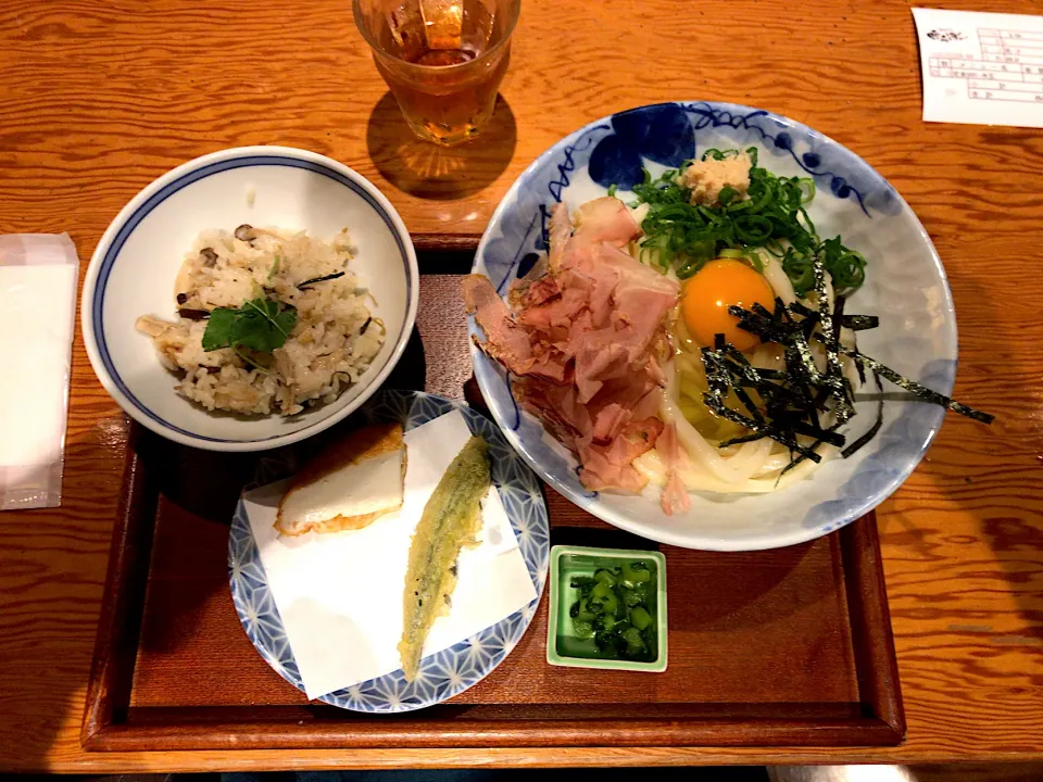 本日の定食 冷玉醤油うどんセット@野らぼー大手町店|morimi32さん